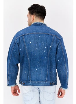 Wrangler Men Mock Neck Solid Long Sleeves Jacket Shirt, Blue  - Image 3