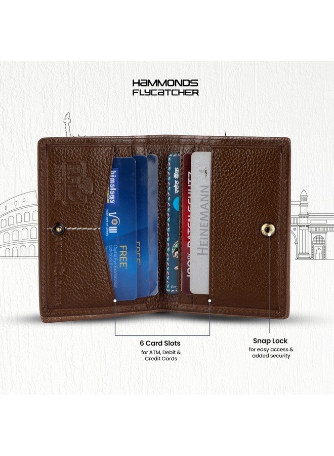  هاموندز فلاي كاتشر حامل بطاقات من الجلد الطبيعي HAMMONDS FLYCATCHER للرجال، حامل بطاقات ائتمان، محفظة بطاقات ائتمان رفيعة ثنائية الطي محمية بتقنية RFID للرجال مع 6 فتحات للبطاقات، زر كبس معدني - Brushwood - Image 5