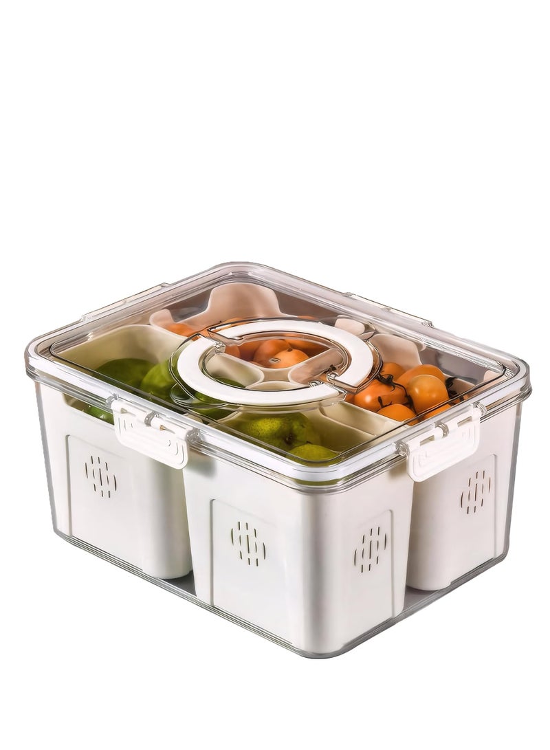 TRASSLE Fruit Storage Containers for Fridge with Lids, Handle and Removable Colanders, Portable Refrigerator Fruit Organizer Bins, BPA-Free Fresh Produce Saver & Food Box  - Image 1