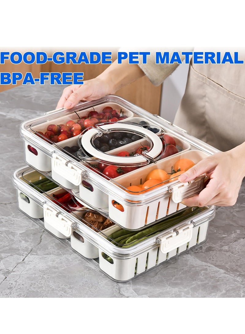 TRASSLE Fruit Storage Containers for Fridge with Lids, Handle and Removable Colanders, Portable Refrigerator Fruit Organizer Bins, BPA-Free Fresh Produce Saver & Food Box  - Image 4