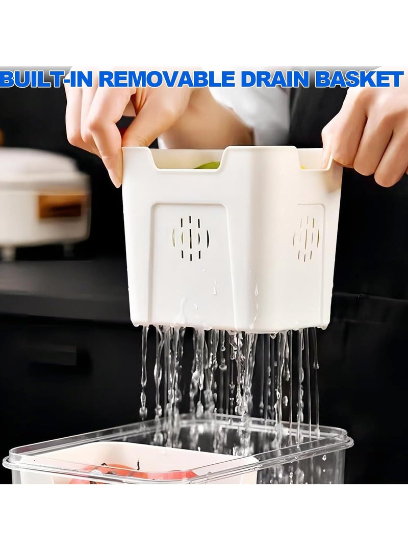 TRASSLE Fruit Storage Containers for Fridge with Lids, Handle and Removable Colanders, Portable Refrigerator Fruit Organizer Bins, BPA-Free Fresh Produce Saver & Food Box  - Image 3