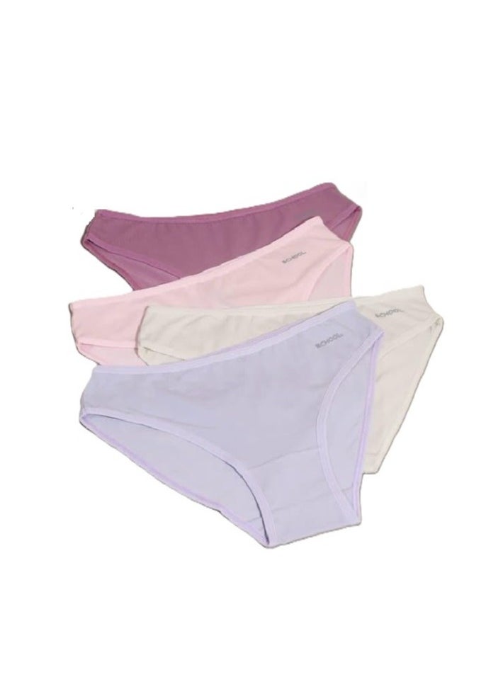 School - Panties Bikini Underwear Cotton Plain Colors for Women's - Pack of 4 - Size 3 XL- Colors may vary. - Image 1
