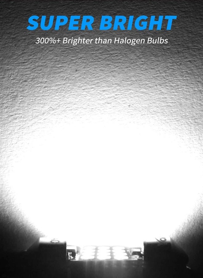 Yorkim 6418 LED Bulb, 36mm LED Bulb 6500K White Super Bright Interior Lights 12-SMD 4014 Chipsets, C5W LED Bulb, Festoon LED 36mm 37mm 38mm LED, DE3021 Bulb C5W LED Bulb White, Pack of 2 - Image 4