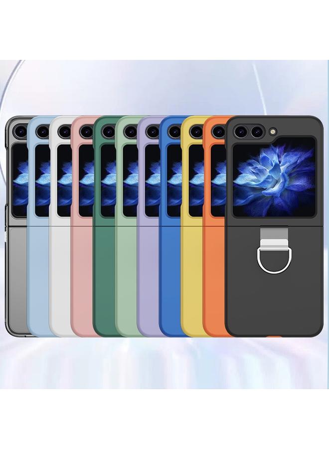 اس-توب جراب لهاتف Samsung Galaxy Z Flip5 مصنوع من السيليكون القابل للطي مع حلقة - Image 2