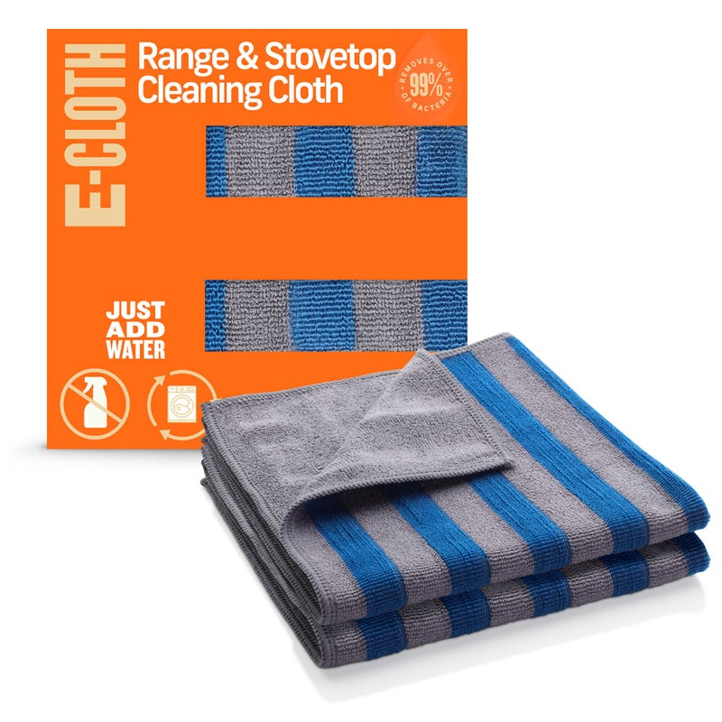 e-cloth ECloth Range  Stovetop Cleaning Cloth Reusable Premium Microfiber Cleaning Cloth Ideal Oven  Glass Stove Top Cleaner 100 Wash Guarantee Blue  Gray 2 Pack