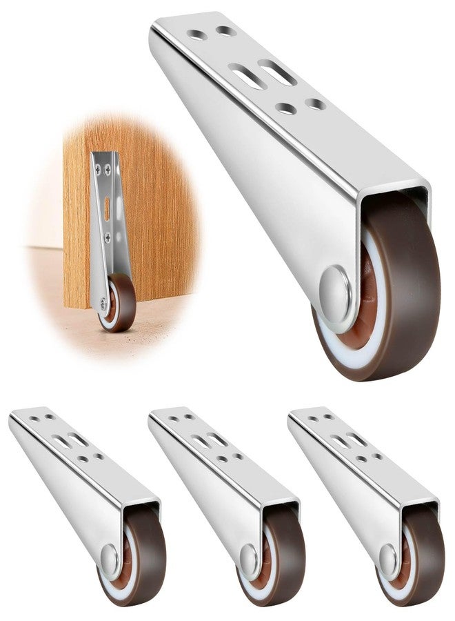 KETEBAIYI 1-Inch Rubber Casters 4-Piece Set, Mini Long Frame Rigid Casters, Small Wheels for Furniture, Drawers, Doors, Bookcases, DIY (Load: 45 LBS/Piece), Mounted Vertically or Horizontally (4pc) - Image 1