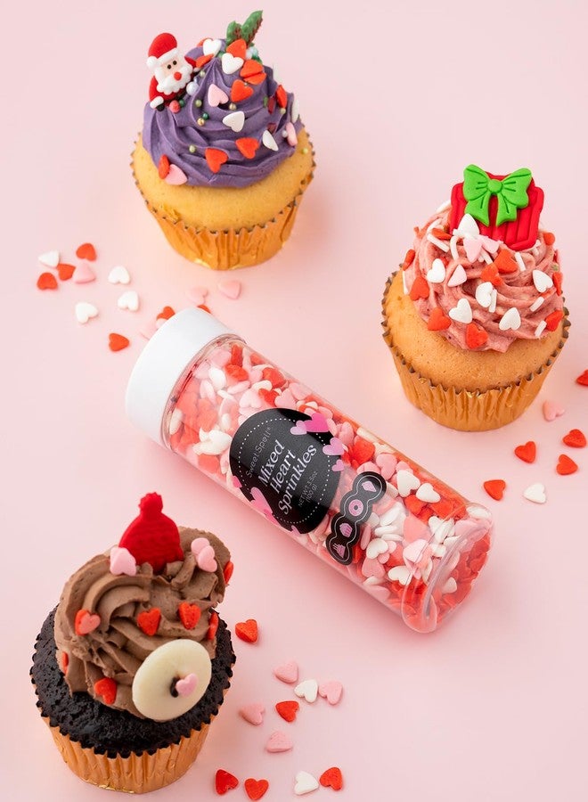 Sweet Spell Red Pink White Heart Sprinkles - Edible Candy Valentine's Day Cake Decorating Sprinkles, 3.5oz Heart-Shaped Confetti for Cupcakes, Cookies & Desserts - Image 3