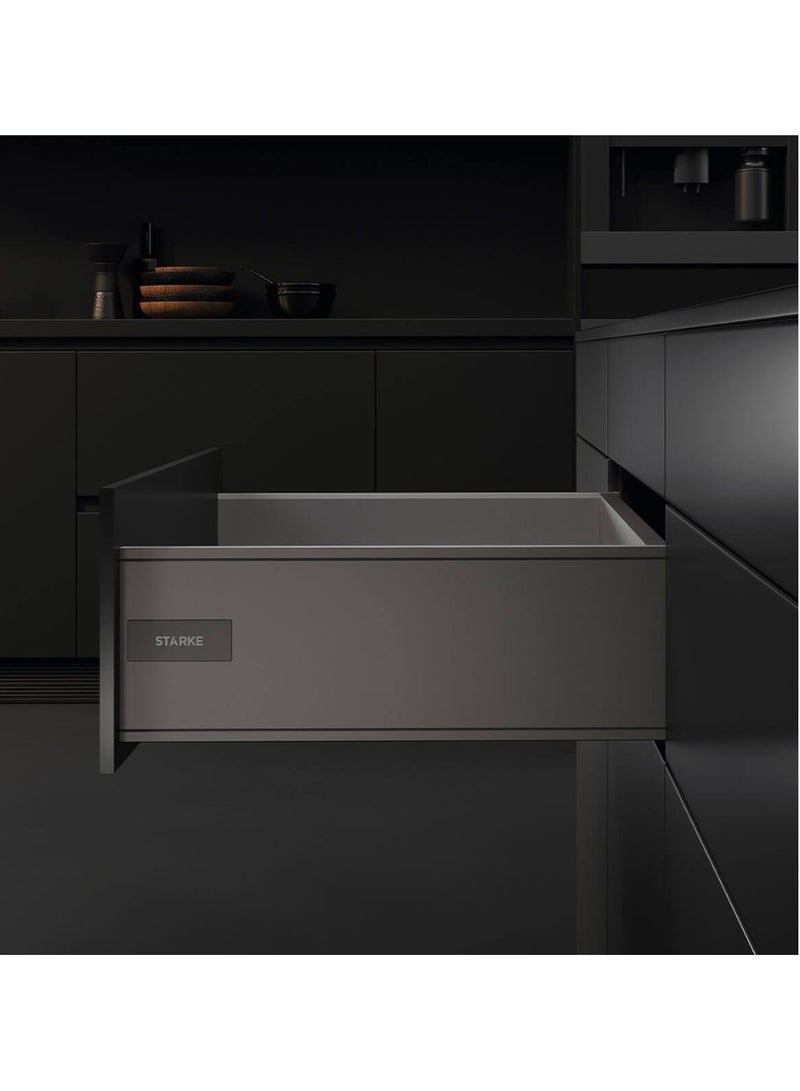 STARKE Cabinet Drawer Box Complete with Slides Anti-Rust Aviation Aluminum Alloy Drawer Box Set, 99 mm Back Panel 12mm Ultra Thin Mid-Cut Drawer Grey (Jane Series Mid-Cut) (540-550 mm)  - Image 2