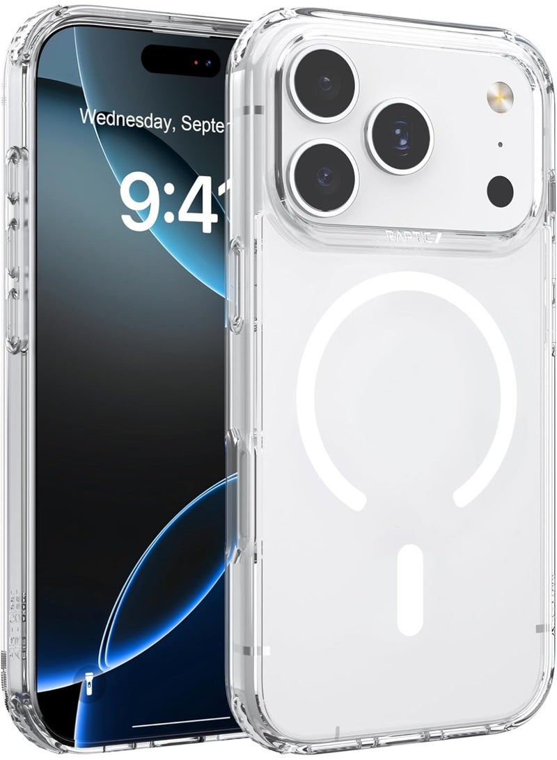 RAPTIC غطاء حماية Air Clear لجهاز iPhone 17 Pro MAX متوافق مع MagSafe [اختبار السقوط حتى 13 قدم] - شفاف أبيض - Image 1