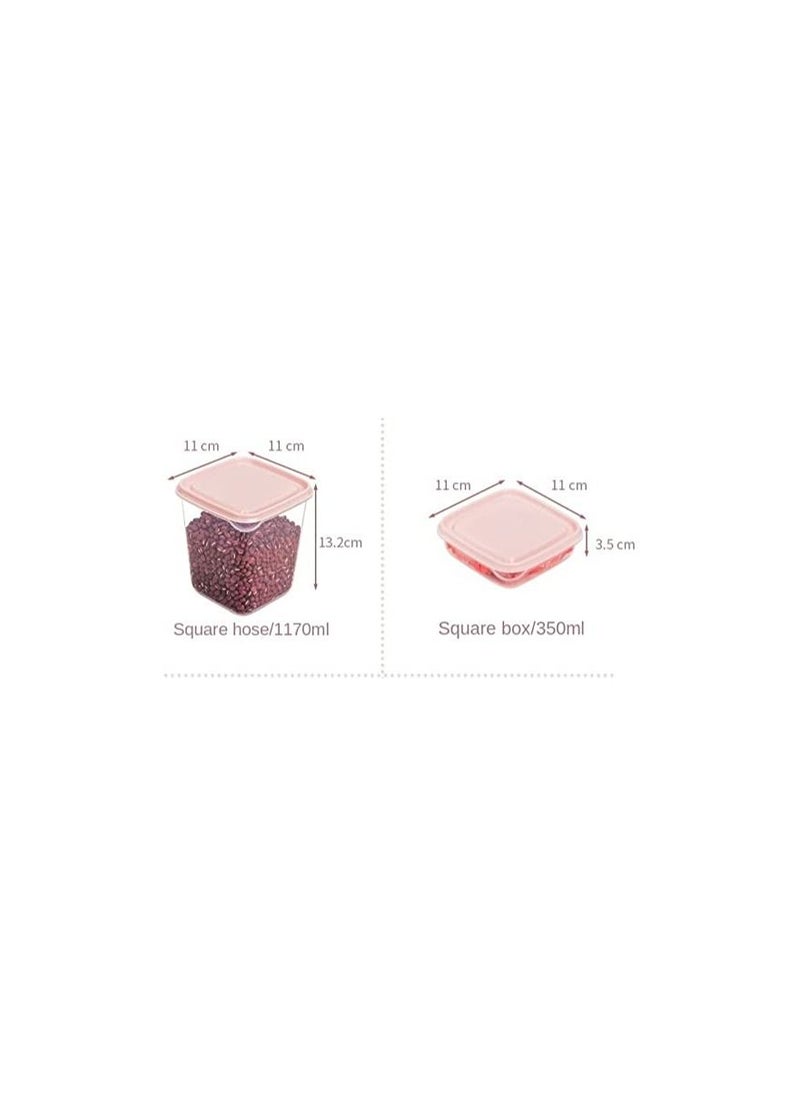 Spaceshoop - 17 Pack Plastic Food Storage Containers with Lids Free Stackable Transparent Reusable Airtight Kitchen Storage Box for Coarse Cereals and Grains - Image 1