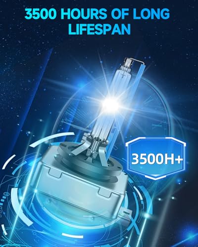 SENROBO Fit for Mercedes Benz 2008-2012 C350 C250 C300 C63 AMG E350 E550 E63 ML350 ML550 GL550 D1S HID Xenon Headlight Bulbs, High Low Beam Light Bulb, 8000K White Blue, Plug and Play, Pack of 2 - Image 4