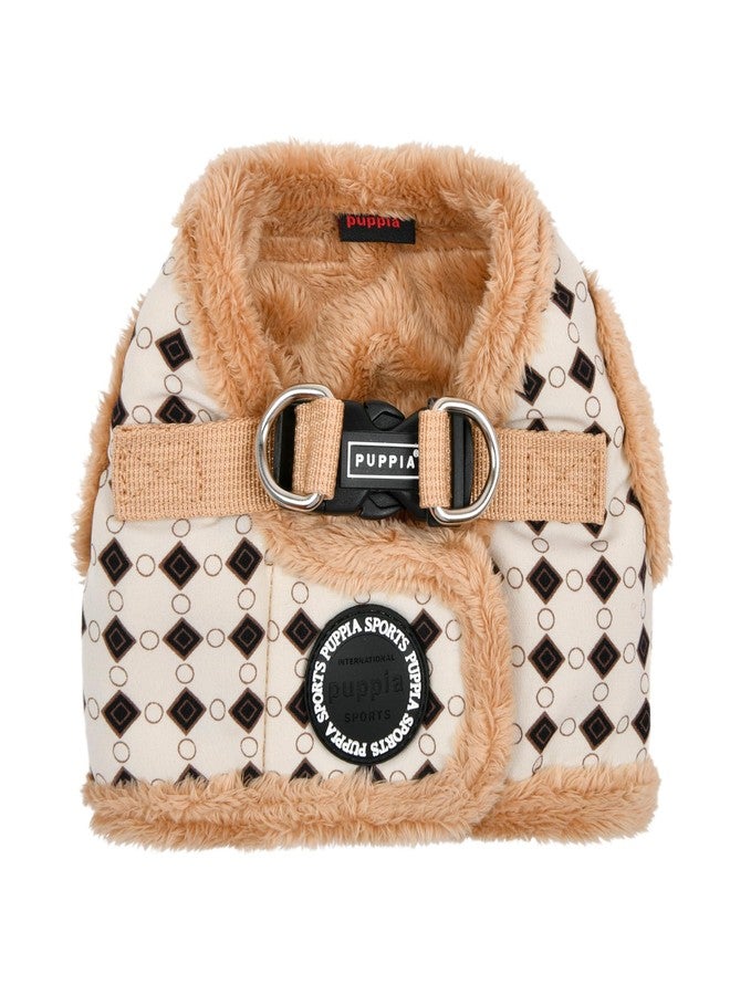 Puppia Jace Vest Dog Harness Step-in Warm Winter Diamond Pattern for Small and Medium Dog, Beige, Medium - Image 2