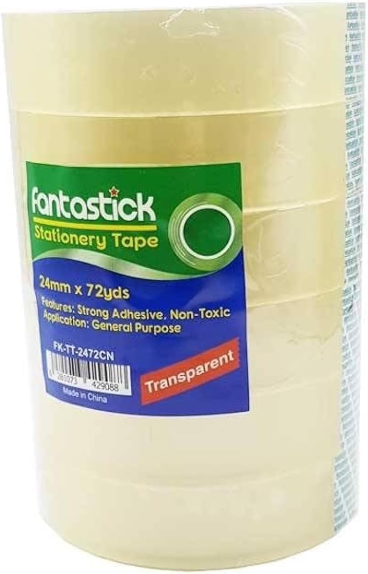 Fantastick Tape 6-Pack, 1-Inch X 72 Yards Size, Clear
