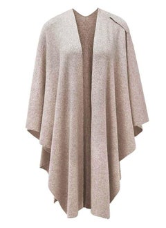 Puli Womens Large Cross Front Poncho Sweater Wrap Topper Oatmeal  - Image 1