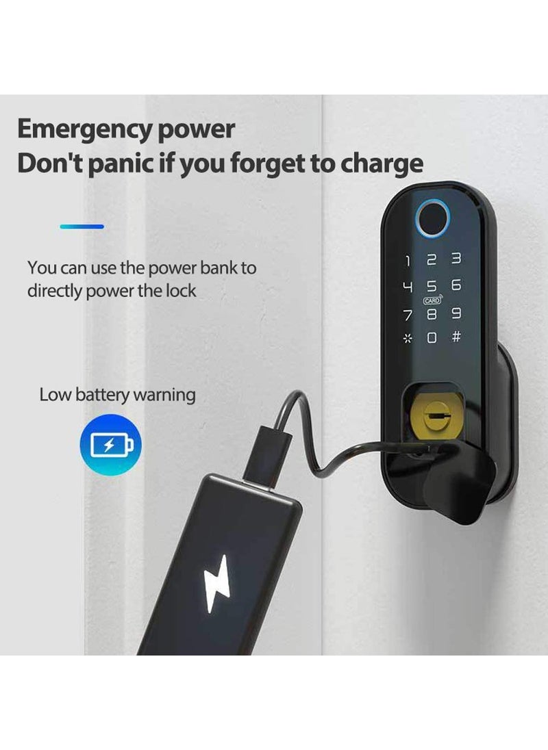 Tuya WiFi No Wiring Waterproof Fingerprint Lock Digital Code Electronic Door Lock For Home Security Compatible with Google Home Amazon Alexa