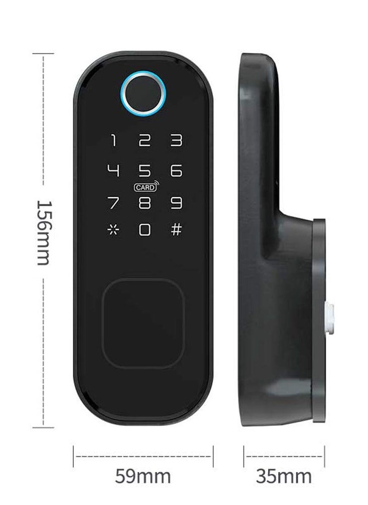 Tuya WiFi No Wiring Waterproof Fingerprint Lock Digital Code Electronic Door Lock For Home Security Compatible with Google Home Amazon Alexa