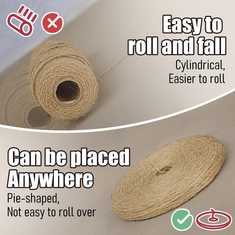 PH PERKHOMY PerkHomy 1200 Feet (2Pcs*600ft) Jute Twine String for Crafts Gift Wrapping Packing Gardening Crochet Knitting Macrame Decor (Brown 600ft*2pcs Pie-Shaped) - Image 3