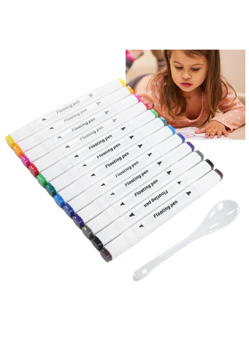 KASTWAVE Magical Water Painting Pen, 12 Colors Doodle Water Floating, Erasable Whiteboard Marker with Spoon, Colored Doodle Drawing Pen, Amazing Kids' Gifts for Boys and Girls - Image 2
