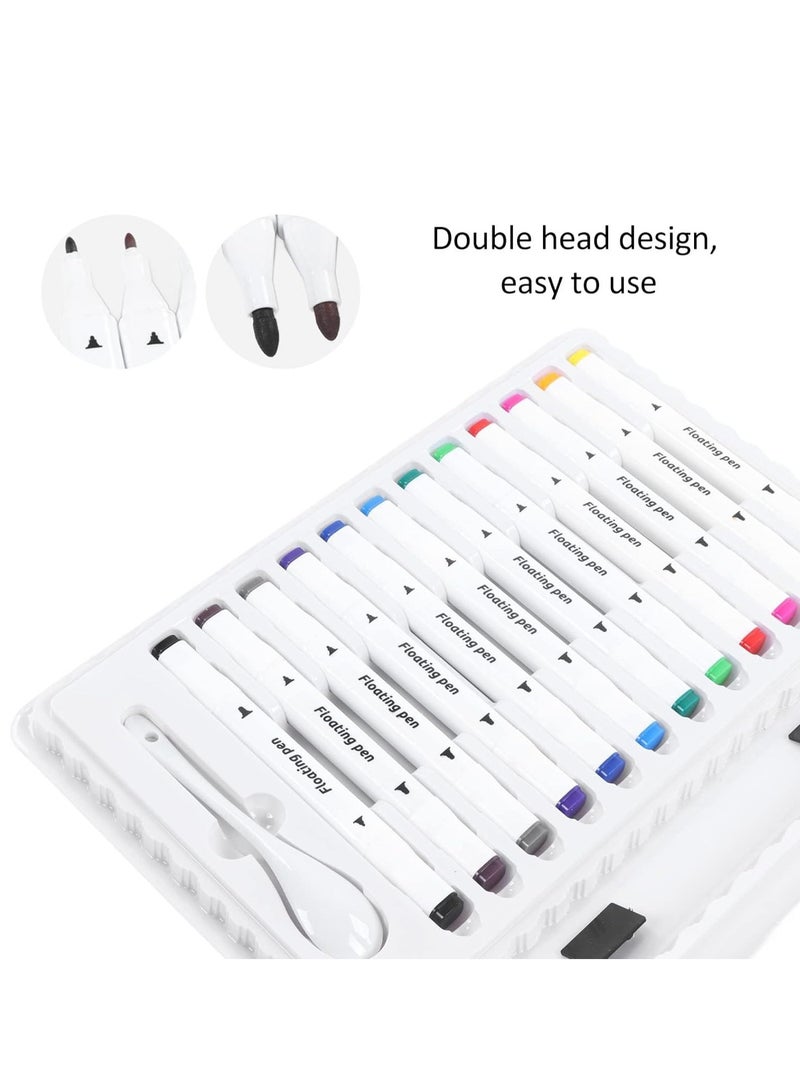 KASTWAVE Magical Water Painting Pen, 12 Colors Doodle Water Floating, Erasable Whiteboard Marker with Spoon, Colored Doodle Drawing Pen, Amazing Kids' Gifts for Boys and Girls - Image 5