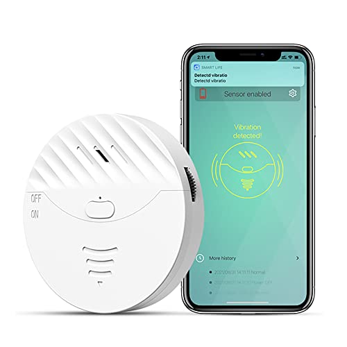 SENCKIT WiFi Door Window Alarm: Smart Window Alarm,Vibration Sensors with 130dB Alarm and Free App Alerts, Compatible with Alexa Google Home, Glass Break Security Alarm Sensor for Kids Garage Office - Image 1