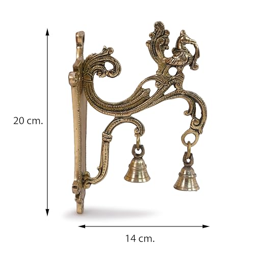 AARGKRAFT Decorative Wall Brackets - 8.5 Inch | Hand Forged Antique Golden Brass Heavy Duty Metal Wall Hangers for Hanging Plants, Lanterns, Bird Feeders, Chimes - Indoor Outdoor Use - Image 3