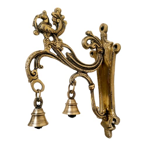 AARGKRAFT Decorative Wall Brackets - 8.5 Inch | Hand Forged Antique Golden Brass Heavy Duty Metal Wall Hangers for Hanging Plants, Lanterns, Bird Feeders, Chimes - Indoor Outdoor Use - Image 1