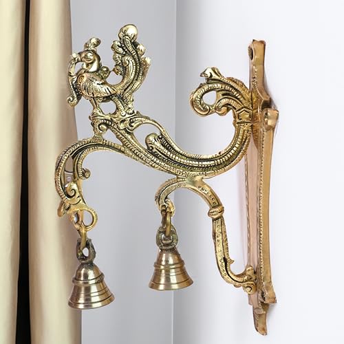 AARGKRAFT Decorative Wall Brackets - 8.5 Inch | Hand Forged Antique Golden Brass Heavy Duty Metal Wall Hangers for Hanging Plants, Lanterns, Bird Feeders, Chimes - Indoor Outdoor Use - Image 2