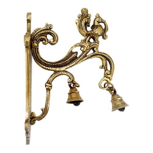 AARGKRAFT Decorative Wall Brackets - 8.5 Inch | Hand Forged Antique Golden Brass Heavy Duty Metal Wall Hangers for Hanging Plants, Lanterns, Bird Feeders, Chimes - Indoor Outdoor Use - Image 4