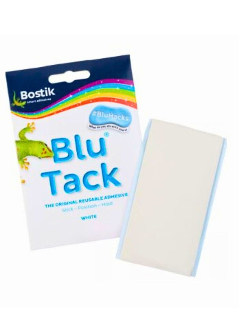Bostik Blu Tack Multipurpose Reusable Adhesive Clean Safe & Easy to Use Non-Toxic Handy Size 45G White - Image 1