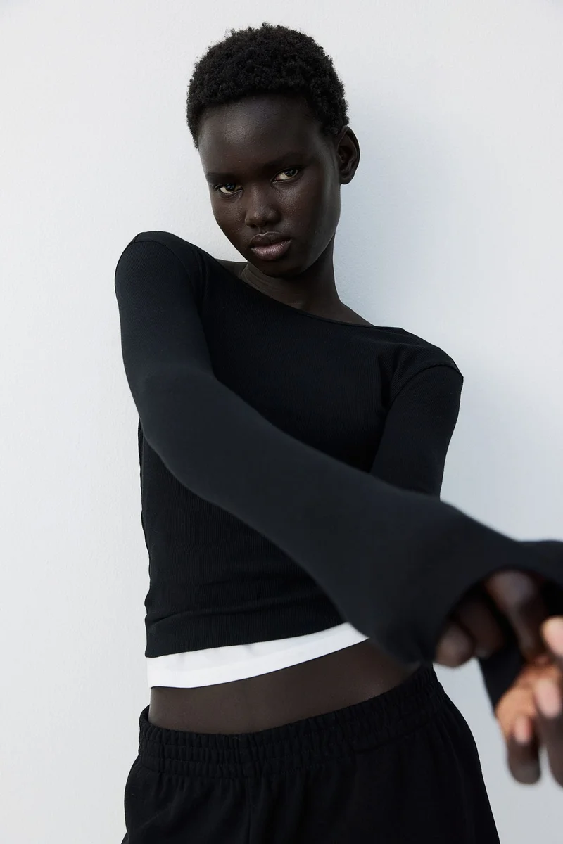اتش اند ام Ribbed Jersey Top