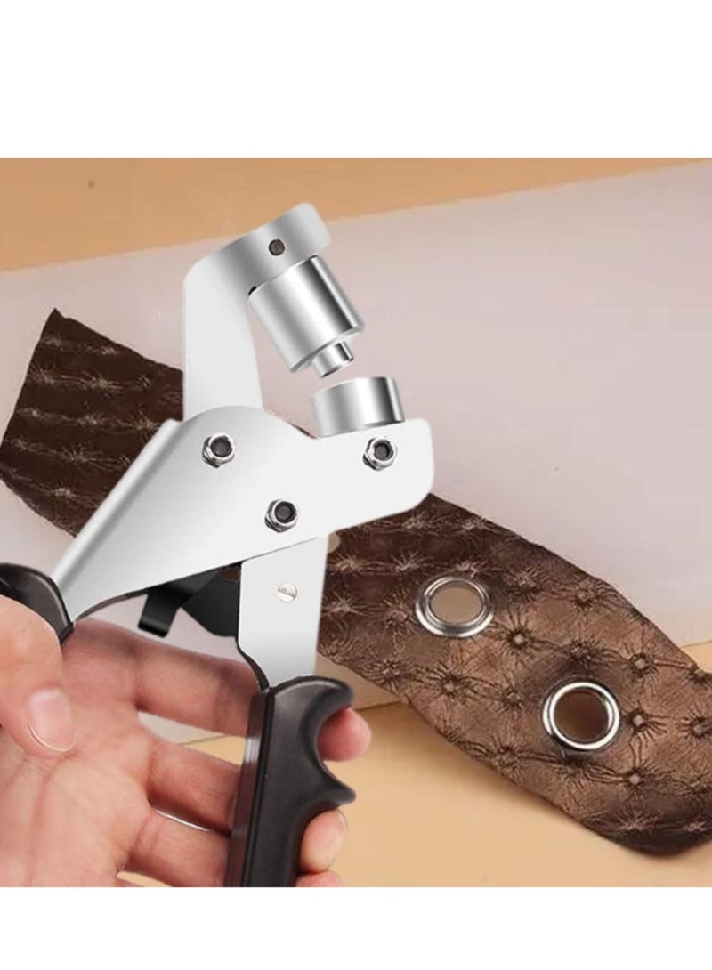 Luckam Grommet Eyelet Pliers Kit Grommets Machine Tool with 100pcs 3/8 Inch 10mm Silver Grommets Handheld Punch Kits - Image 3