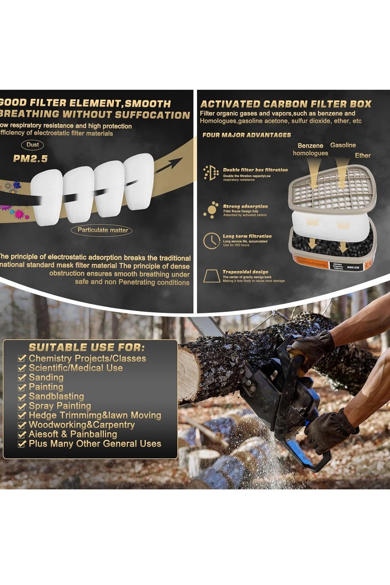 Arabest Gas Masks Survival Nuclear and Chemical, Full Face Gas Mask with Activated Carbon Filter - Image 3