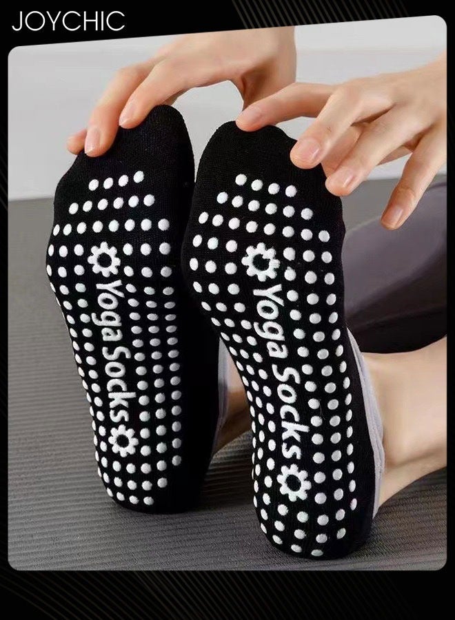 Joychic 4 Piece Yoga Socks Women's Socks Cotton Professional Non-slip Silicone Indoor Fitness Dance Beginner Pilates Sports Socks - Image 3