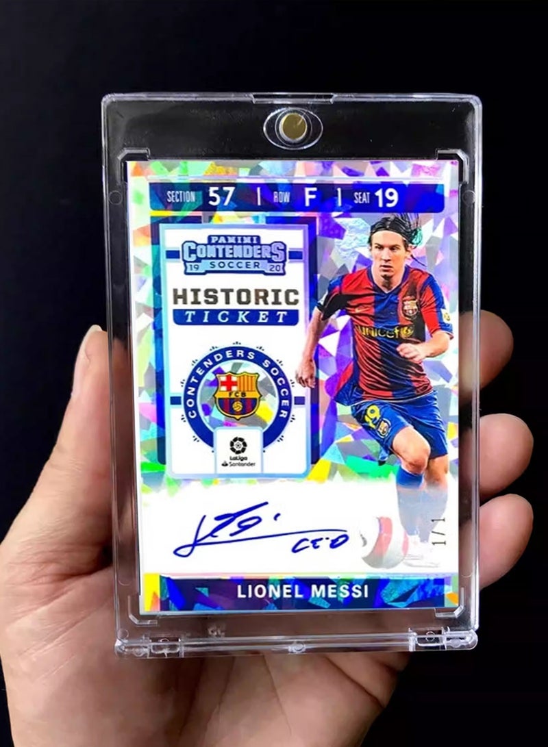 بانيني بطاقة كرة قدم بتوقيع ليونيل ميسي، بطاقة تداول موقعة فردية، إصدار ريفراكتور للمجمعين، تذكارات وبطاقات رياضية لعشاق كرة القدم وهواة الجمع - Image 2