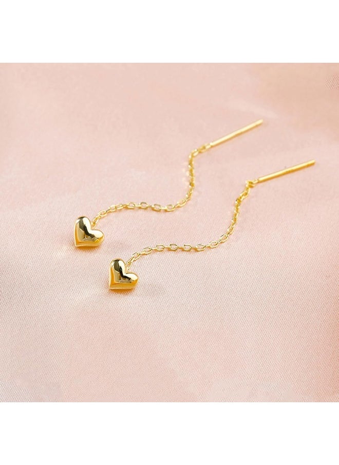 YELLOW CHIMES - 1 Yellow Chimes Long Threads with Beads Alloy Tassel Earring for Women  Gi|1 Yellow Chimes Gold-Plated Heart Design Threader Earrings For Women  Girl - Image 1