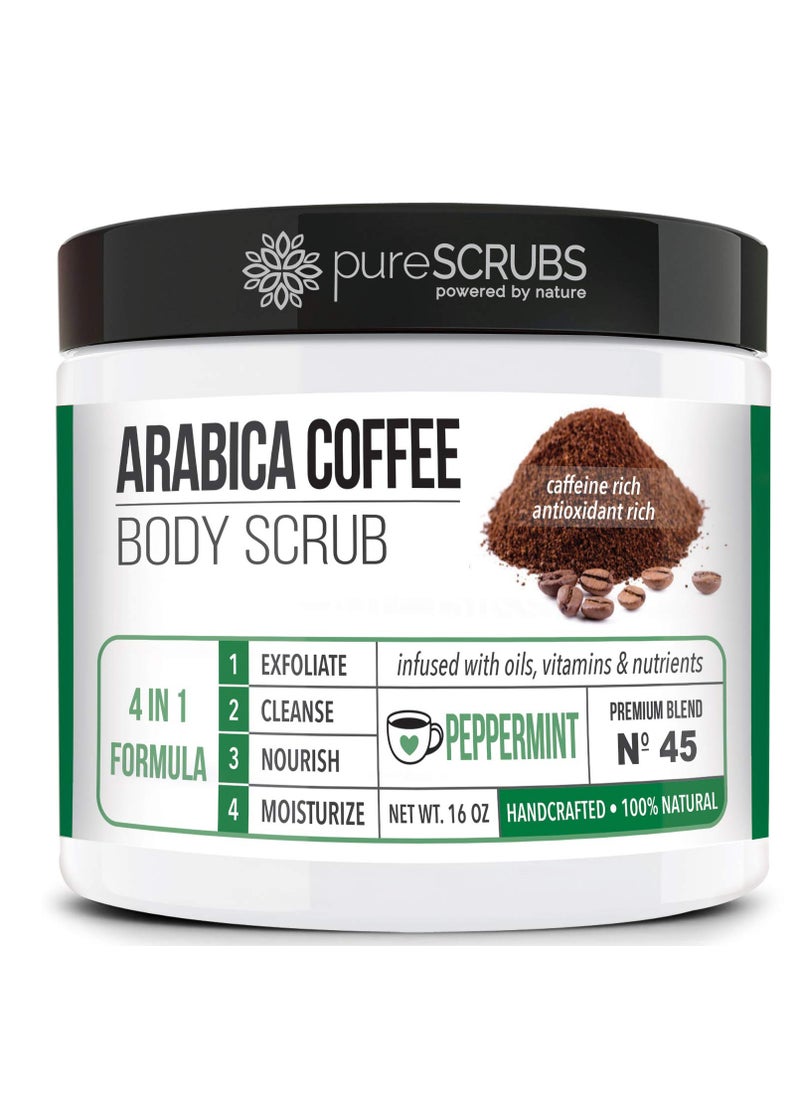 pureSCRUBS - pureSCRUBS Premium Organic Arabica Coffee Body Scrub Set - COCONUT BLEND Large 16oz Anti Cellulite Scrub With Essential Oils & Nutrients + FREE Wooden Spoon, Loofah & Mini Organic Exfoliating Bar Soap - Image 1