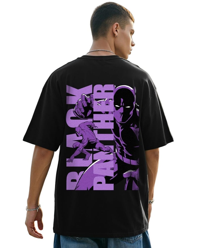 Bewakoof Official Marvel Merchandise Men's Graphic Printed Oversized Fit T-Shirt_624284_Black_2XL - Image 3