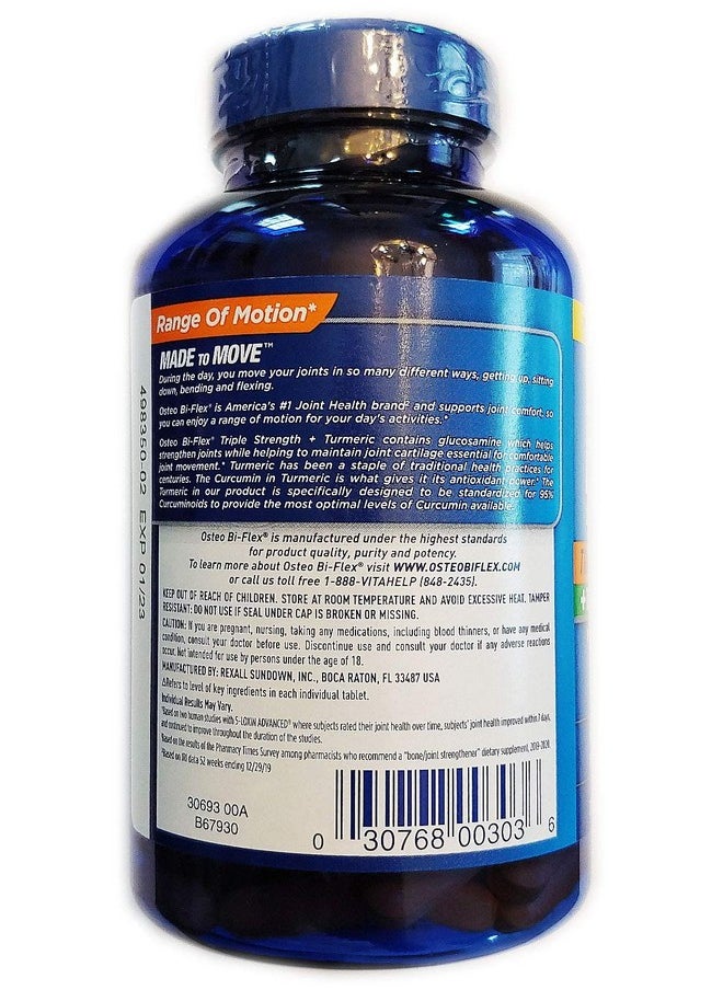 Osteo Bi-Flex Triple Strength + Turmeric 200 Tablets With Glucosamine Hci And Turmeric Curcumin Joint Supplement For Men And Women  - Image 4
