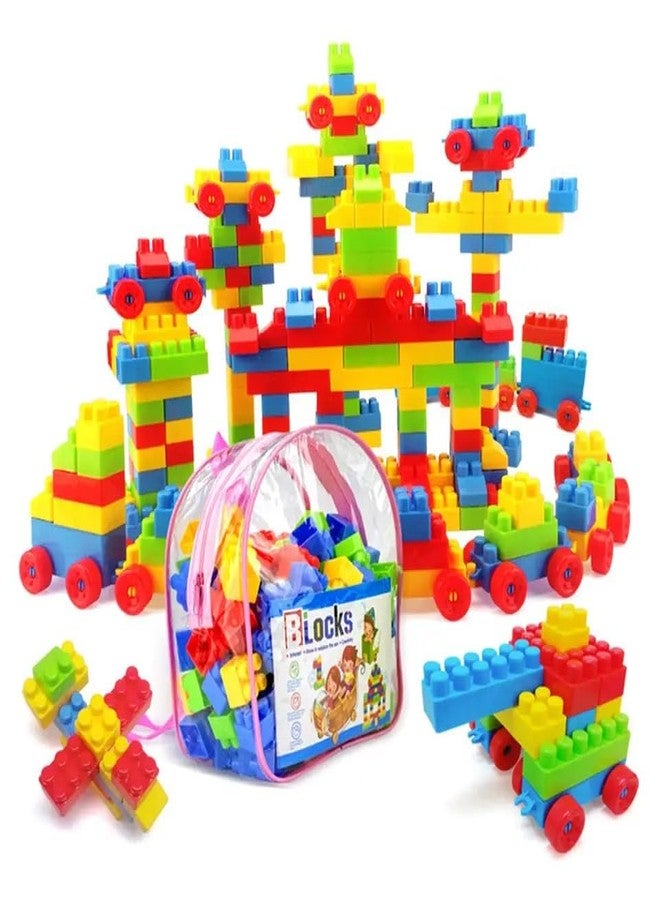 ARIZON ENTERPRISE ARIZON Interlocking Blocks Smart & Fun Activity Puzzle Game for Kids with 100+ Pieces. Ignite Imagination and Creativity with This Educational Toy Set.(Premium Pink Bag Packing) - Image 1
