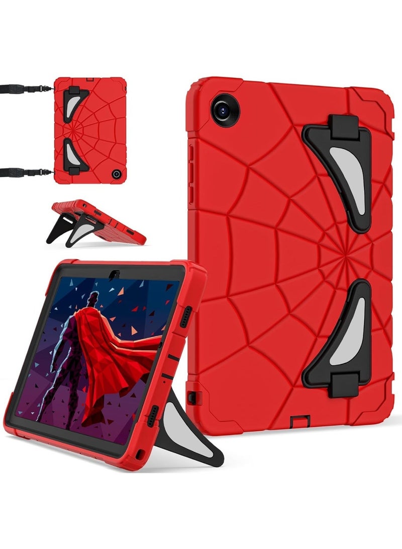 Adando Case for Samsung Galaxy Tab A11 Plus 11 Inch 2025, Kids Case with Kickstand Shoulder Strap, Thickened Corner Shockproof Stand Cover (Red Black) - Image 1