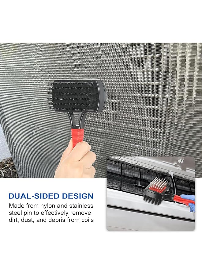 KASTWAVE Air Conditioner Coil Cleaning Brush Set, 1 Dual-Sided Evaporator Coil Cleaner & 1 Ac Fin Comb, Hvac Cleaner For Efficient Maintenance - Image 3