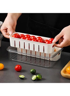 HQ-GAMING Salad Bar Containers for Fridge, 2 Compartment Divided Serving Tray with Lid for Fridge Fruit Charcuterie Storage, Veggie Tray Drainer Container Berry Snackle Box Container, BPA-Free  - Image 4
