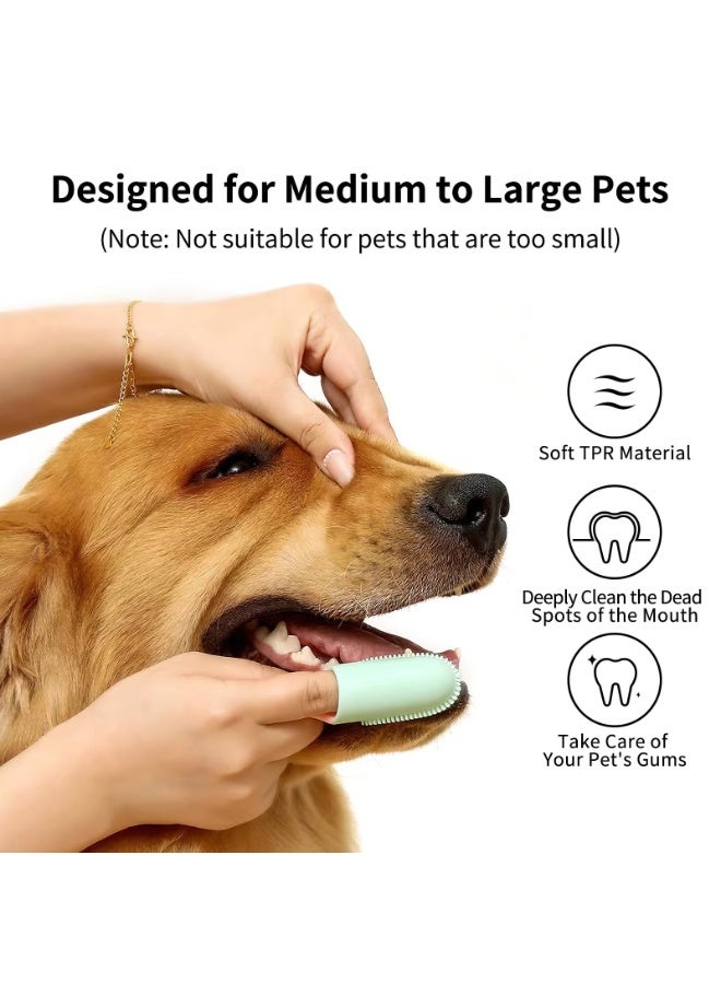 2-Piece Set Of Pet Finger Teeth, Dog Toothbrush With 135 º Wrap Around Bristles For Teeth, Pet Finger Toothbrush Suitable For Teeth Care Of Puppies, Cats, And Small Dogs (Pink， Blue) - Image 2