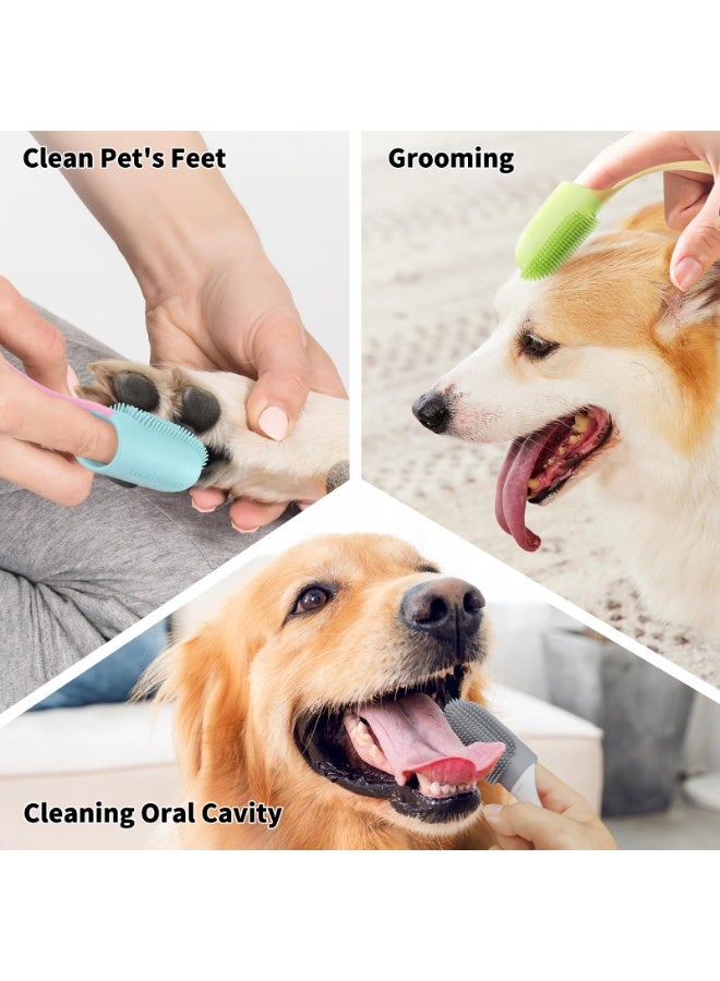 2-Piece Set Of Pet Finger Teeth, Dog Toothbrush With 135 º Wrap Around Bristles For Teeth, Pet Finger Toothbrush Suitable For Teeth Care Of Puppies, Cats, And Small Dogs (Pink， Blue) - Image 3