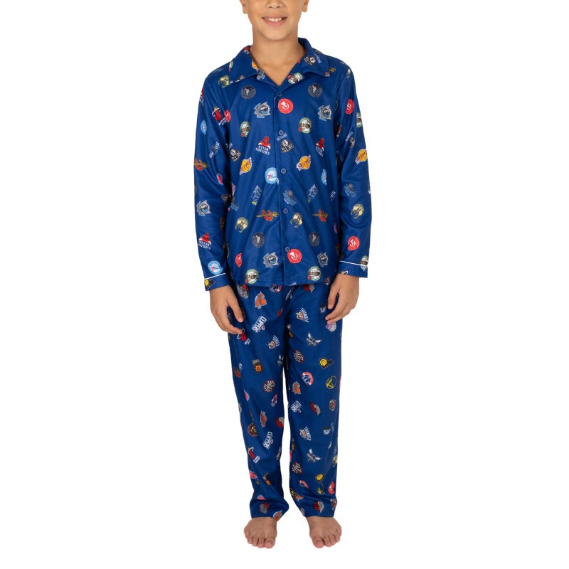 Ultra Game NBA Official Youth 2Piece Super Soft Button Down Pajamas Set MultiTeam Boys Sizes 8 - Image 2