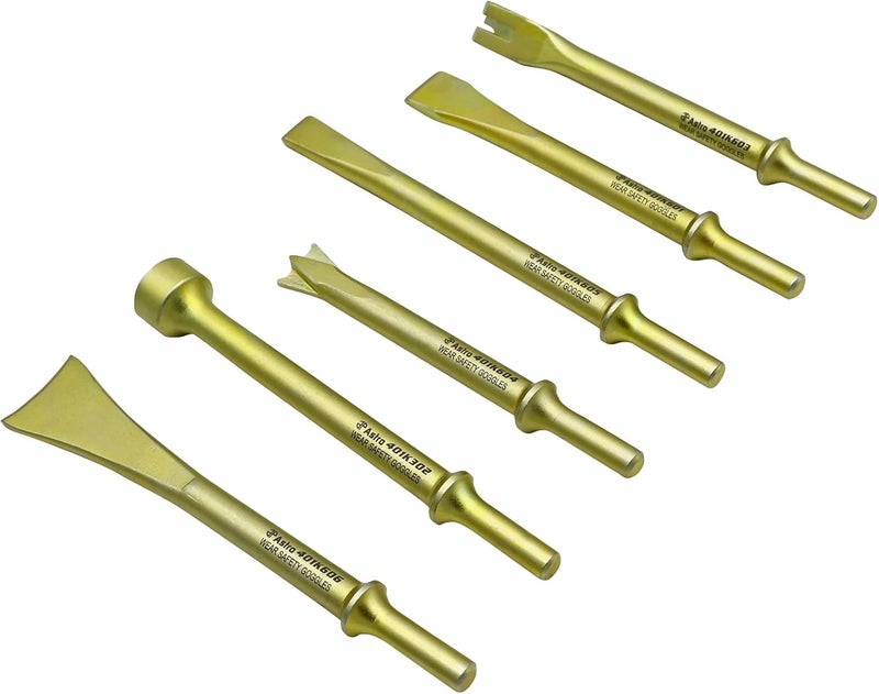 Astro Tools 401K6 6-Piece Heavy Duty THOR Air Hammer, Chisel & Cutter Bit Set .401 Shank - Image 1