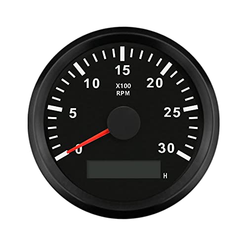 ELING Waterproof Tachometer REV Counter RPM Gauge with Hour Meter 0-3000RPM 85mm 9-32V with Backlight - Image 1