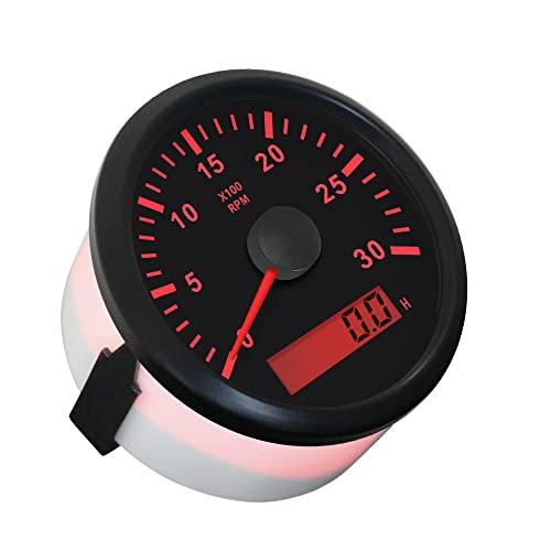 ELING Waterproof Tachometer REV Counter RPM Gauge with Hour Meter 0-3000RPM 85mm 9-32V with Backlight - Image 2