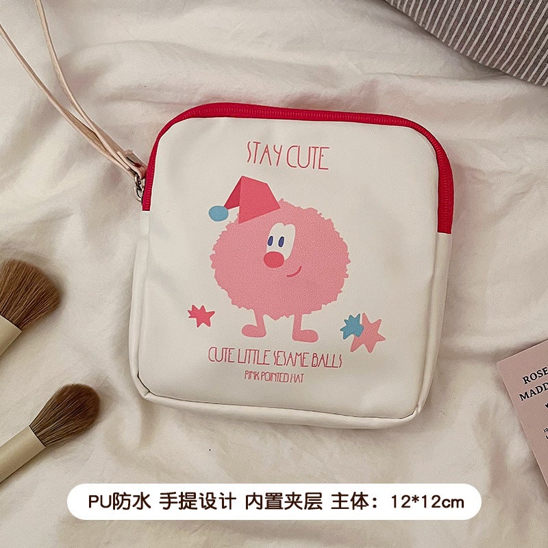 Creative PU Leather Sanitary Pad Case Hool ball small powder baby 