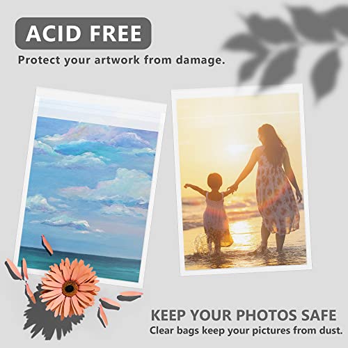 Somime 50 Pack Acid-Free Crystal Clear Sleeves Storage Bags for 8.5x11 Art Prints/Pictures/Photos/Framing Mat Mattes (Bag Size: 9"x11 3/7") - Image 3